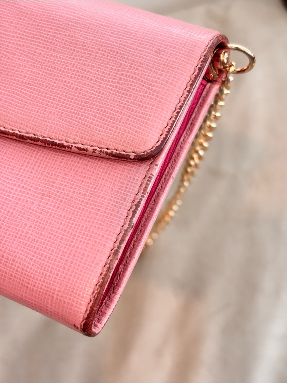 FENDI Pink Leather "Crayons" Pochette / Clutch Wallet W/ COA - Picture 9 of 15